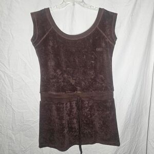 Vintage y2k terrycloth brown bcbg swimsuit dress coverup